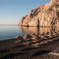 black sandy beaches